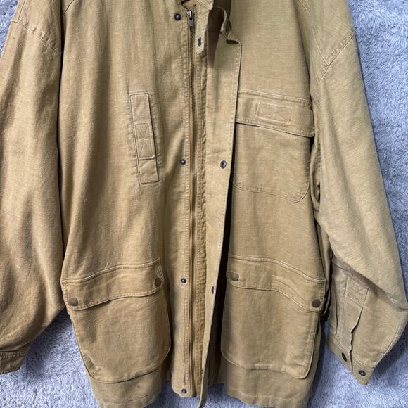 VTG Apricorn Zipper Up Snap Front Utility Military Chore Barn Jacket Men XXL Tan - Picture 10 of 16